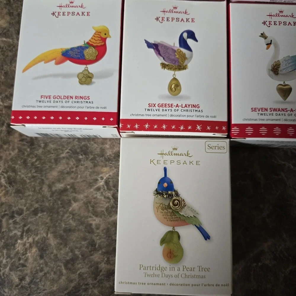 Hallmark Twelve Days of Christmas Lot Of‎ 7 Ornaments